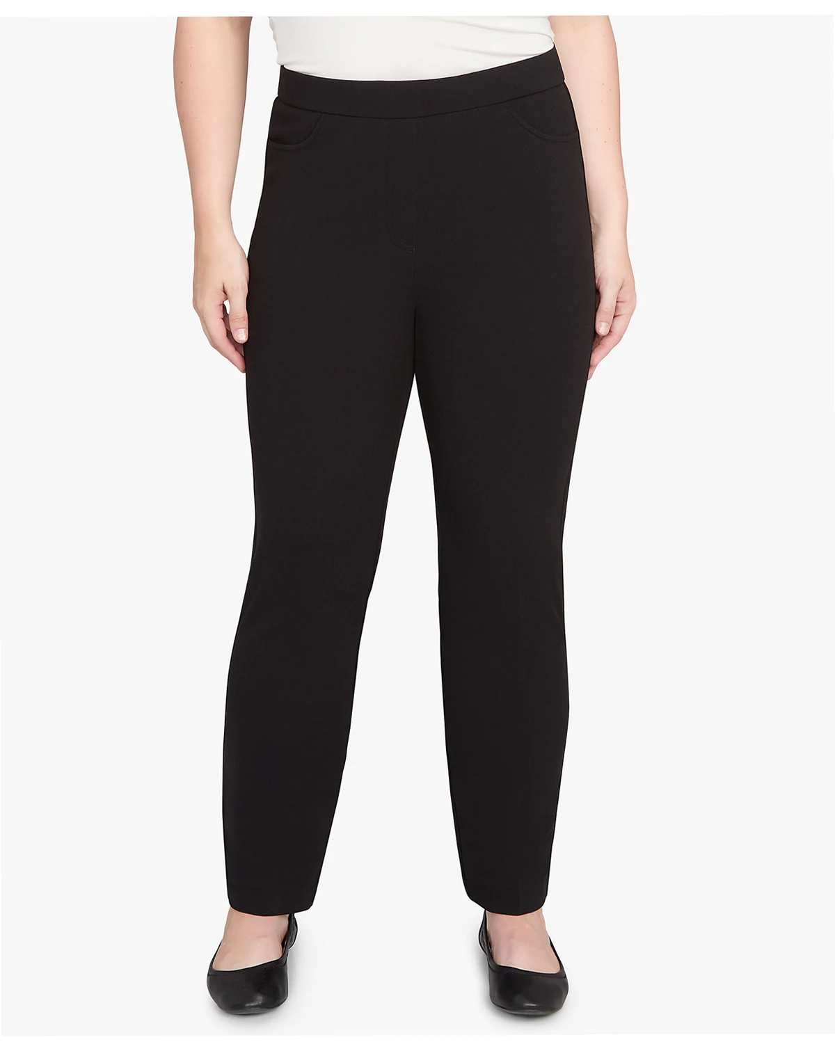Women's Jet Setter Black Crepe Knit Medium Length Pants