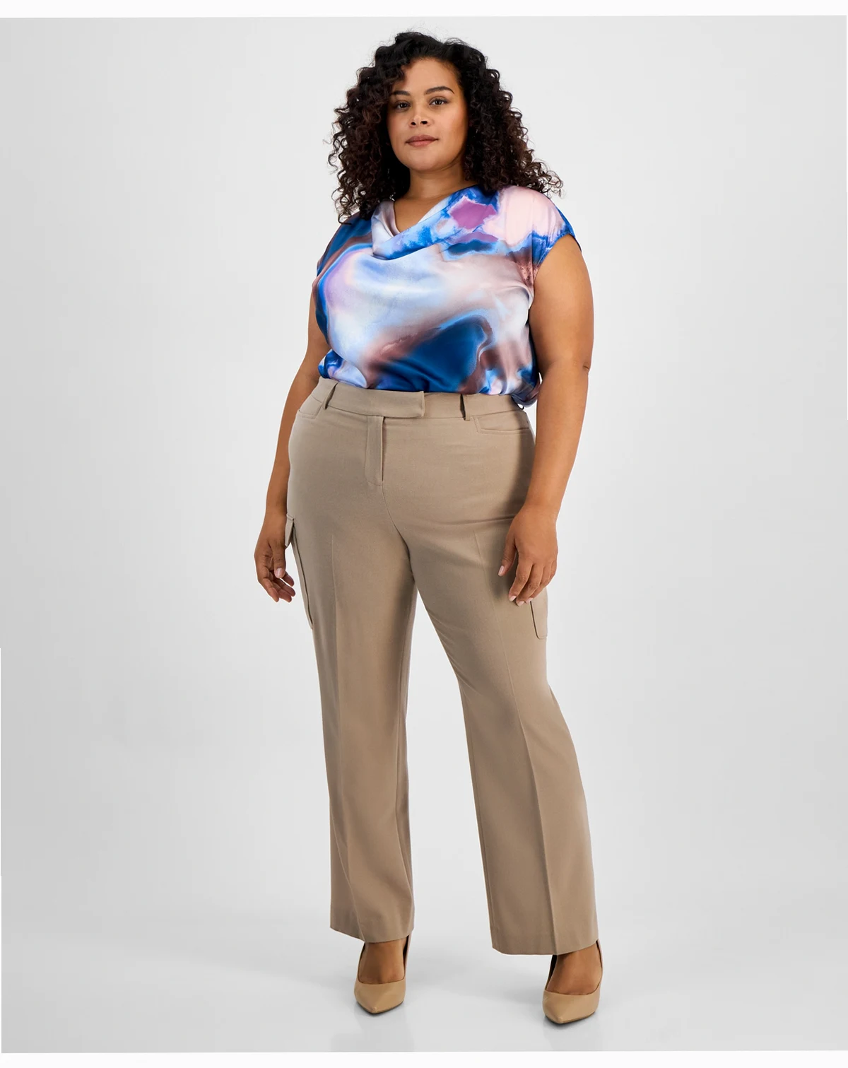 Plus Size Straight-Leg Cargo Pants