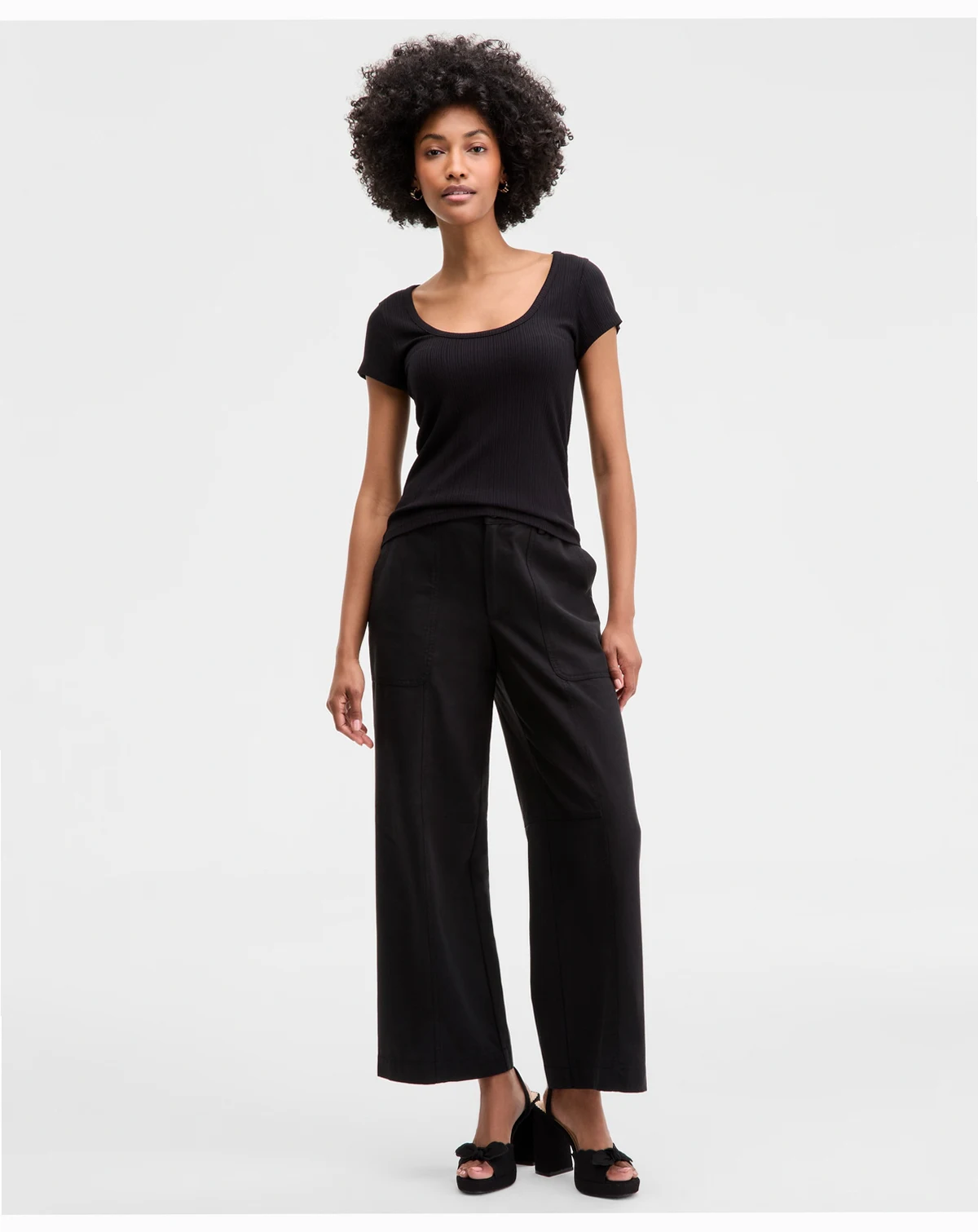 Women's Ribbed Scoop-Neck Tee, Exclusively at Macy's
