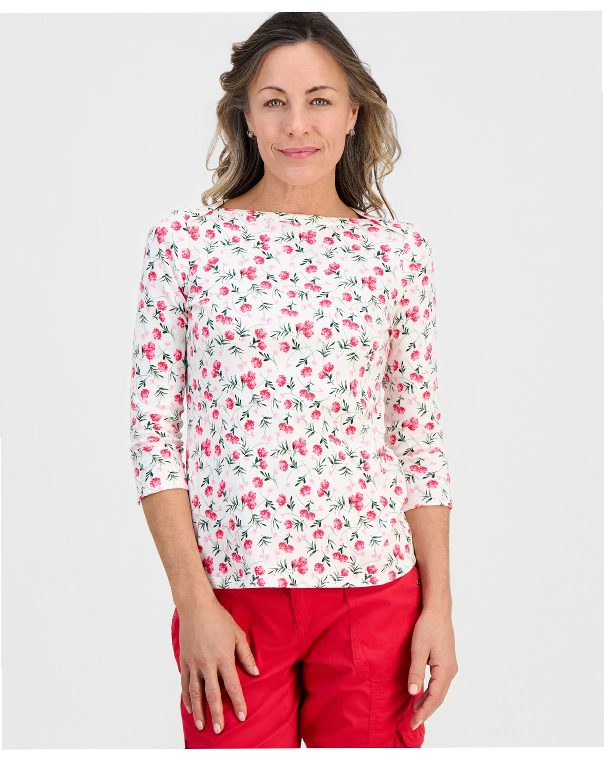 Petite Cotton Hydrangea Love Top, Macy's Exclusive