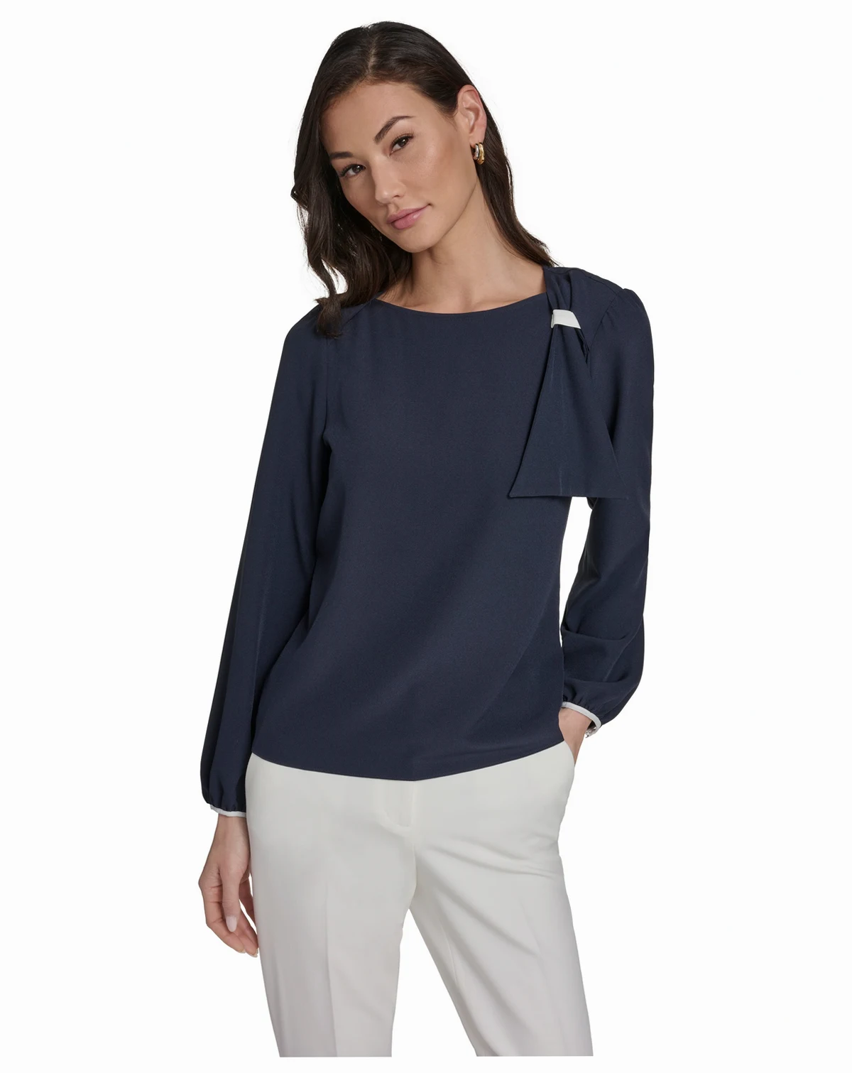 Women's Long-Sleeve Side Tie Top