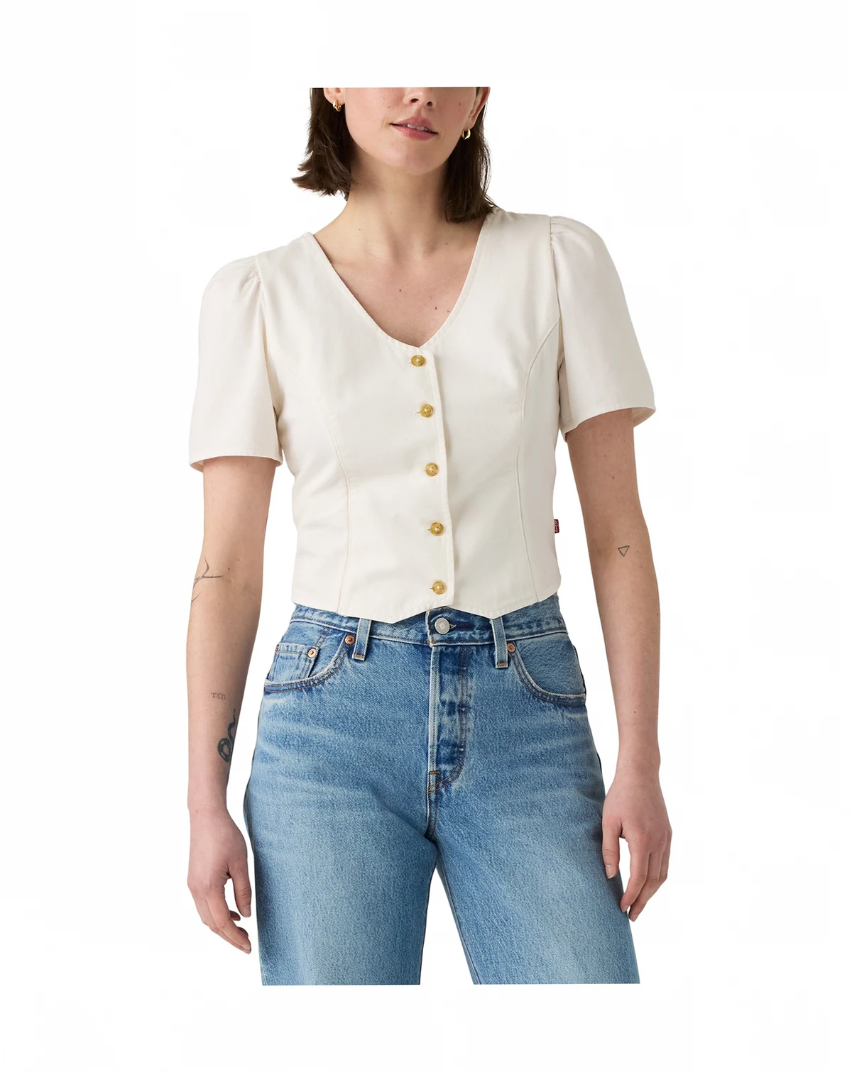 Women's Moxie Cotton Short-Sleeve Denim Blouse