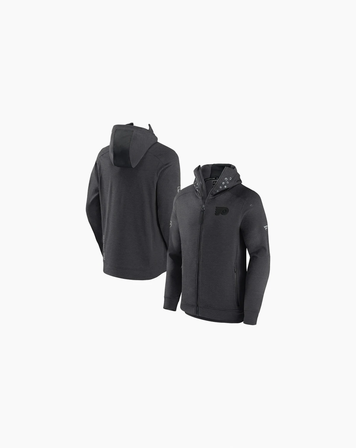 Men's Heather Charcoal Philadelphia Flyers Authentic Pro Road Tech Full-Zip Hoodie Jacket