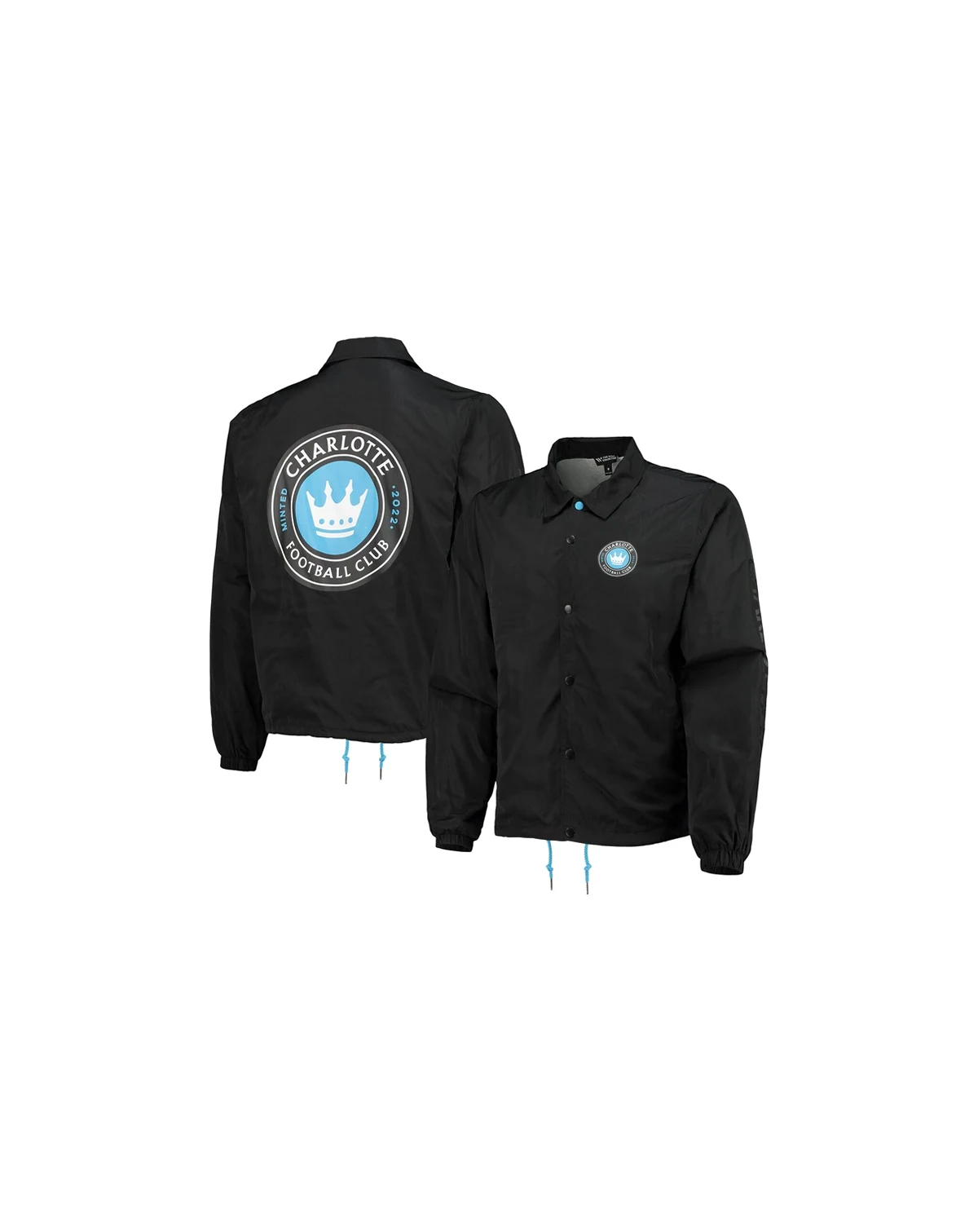 Men's Black Charlotte FC Coaches Full-Snap Jacket