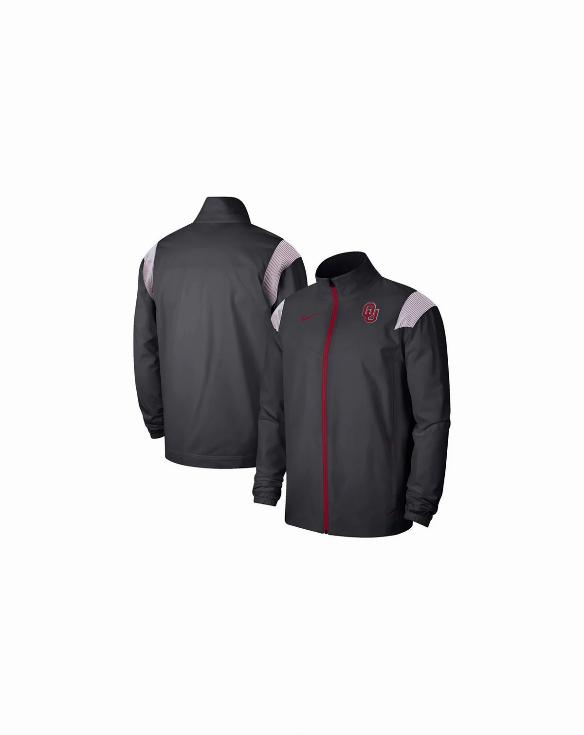 Men's Anthracite Oklahoma Sooners Woven Full-Zip Jacket