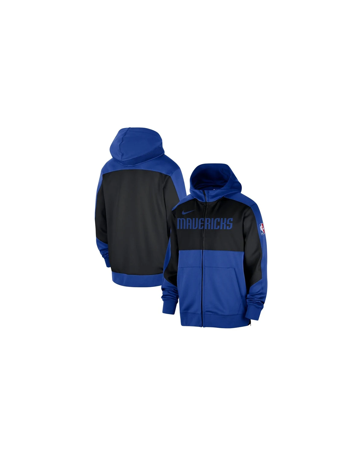 Men's Blue Dallas Mavericks Authentic On-Court Showtime Performance Full-Zip Hoodie