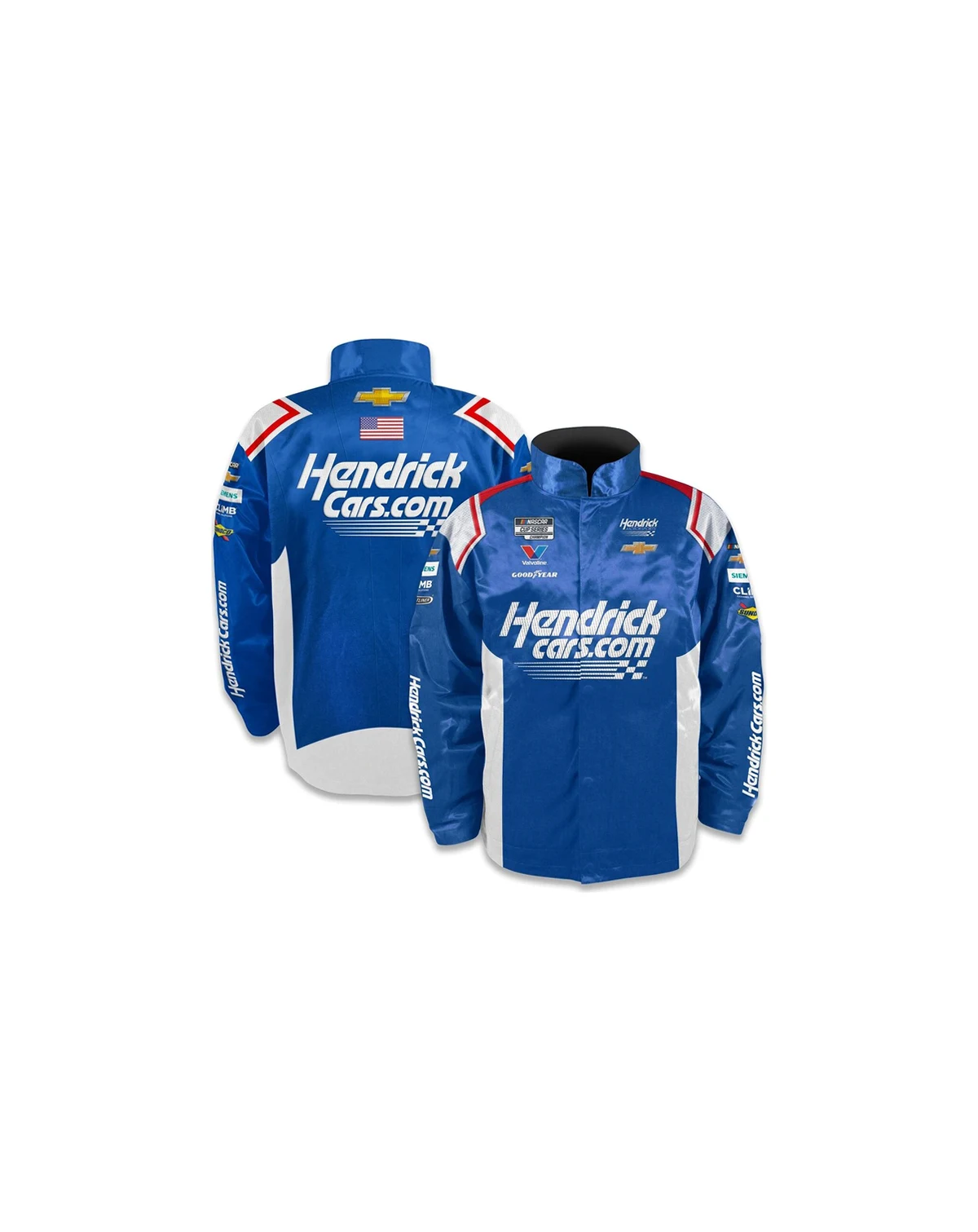 Men's Blue Kyle Larson Hendrickcars.com Full-Snap Nylon Uniform Jacket
