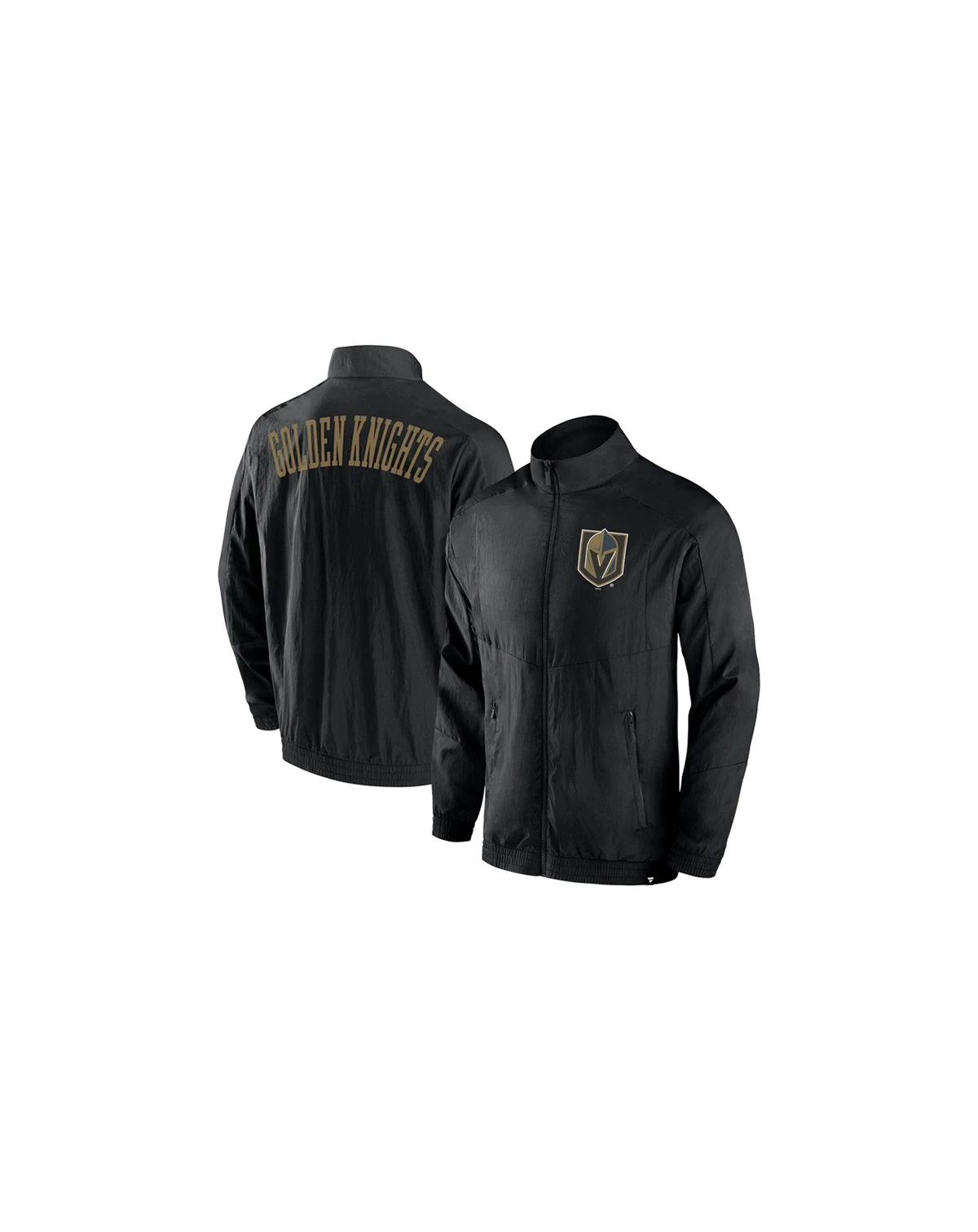 Men's Black Vegas Golden Knights Step Up Crinkle Raglan Full-Zip Windbreaker Jacket