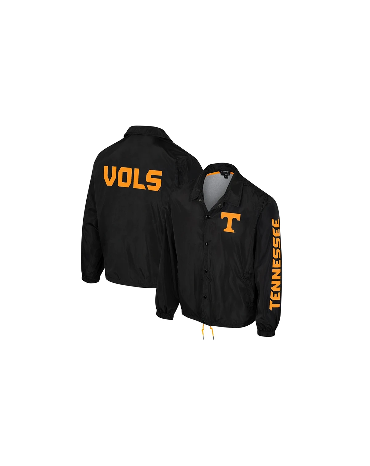 Men's and Women's Black Tennessee Volunteers Coaches Full-Snap Jacket