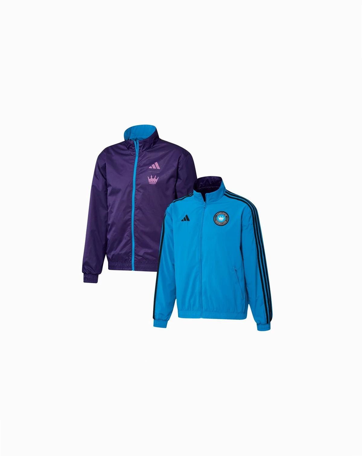 Men's Blue, Purple Charlotte FC 2023 On-Field Anthem Full-Zip Reversible Team Jacket