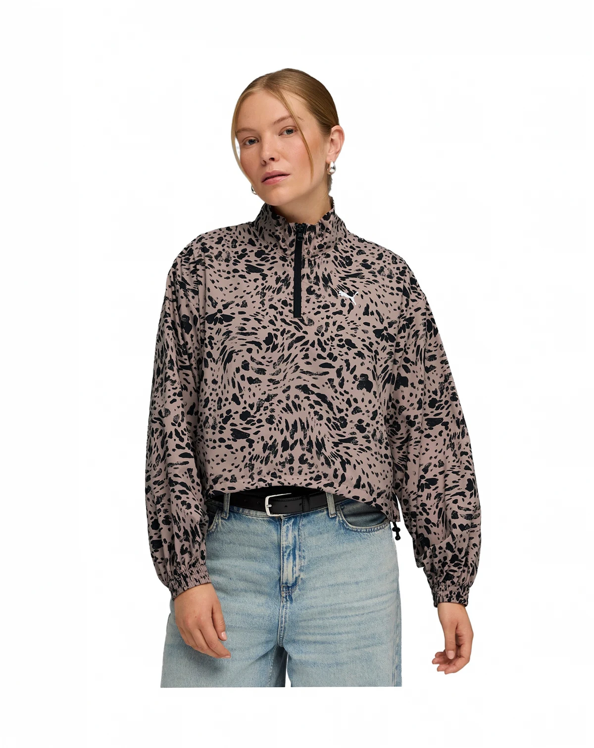 Women's ESS Graphic Animal Relaxed Woven Half-Zip Jacket