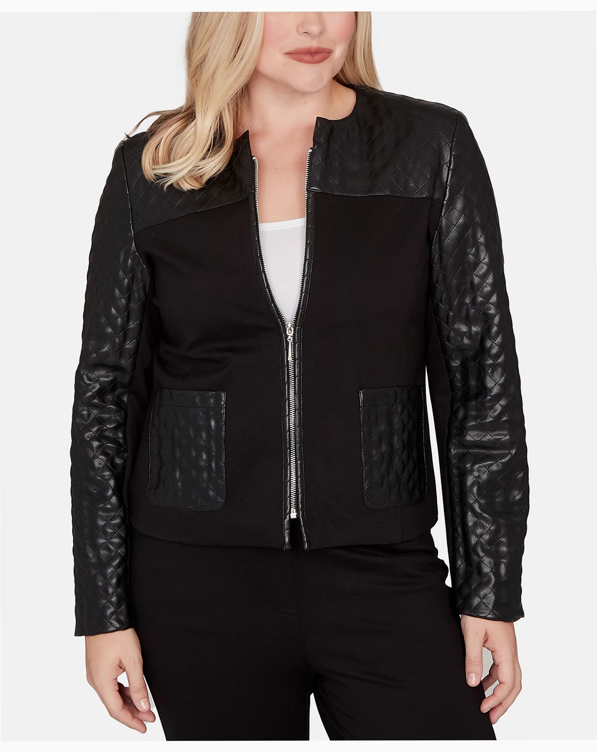 Plus Size Barcelona Zip Front Stretch Jacket