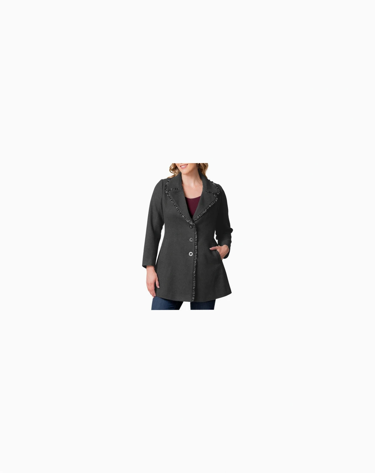 Plus Size Juliette Satin Trim Coat