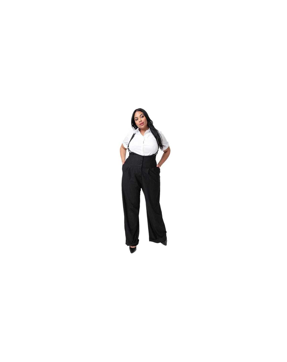 Plus Size Thelma High Waist Suspender Pants