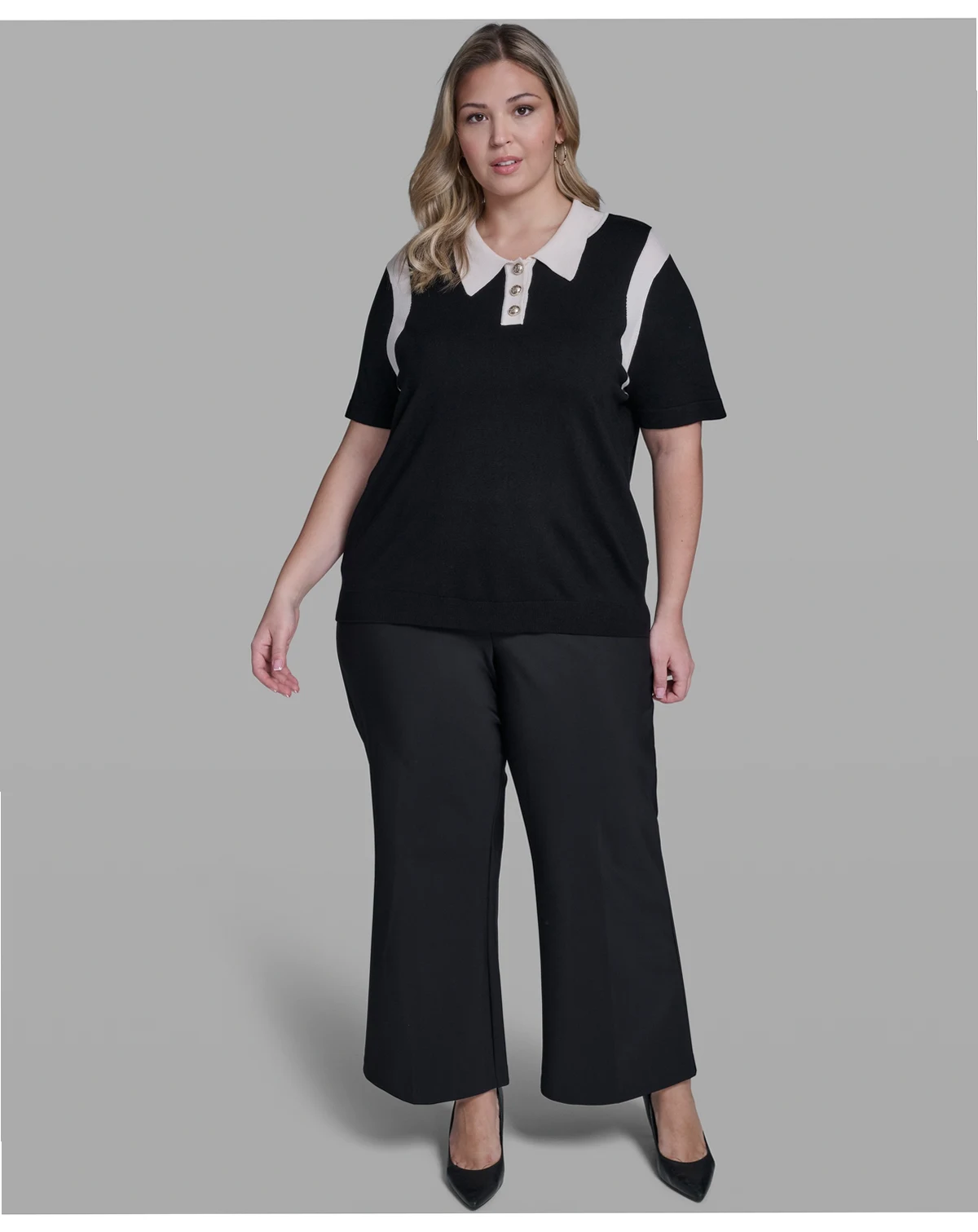 Plus Size Ponte Wide Leg Pants