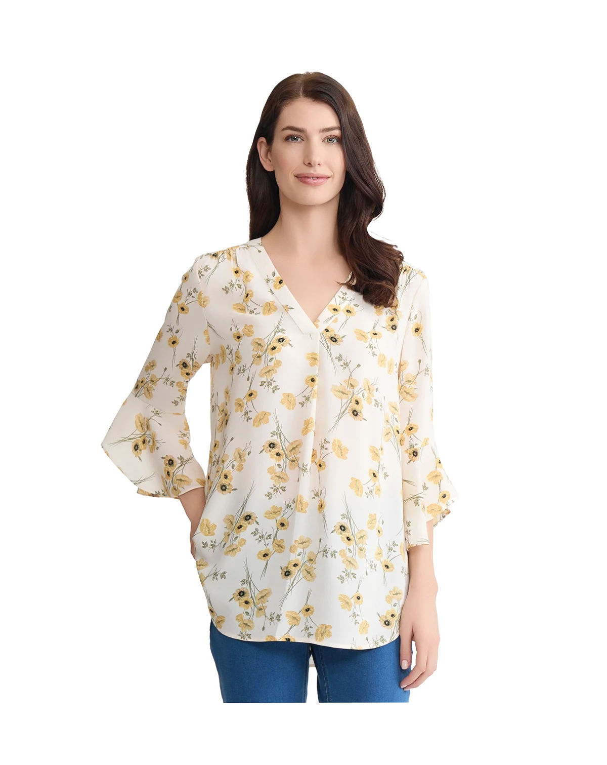 Women's Kelly Flutter Sleeve V-Neck Blouse