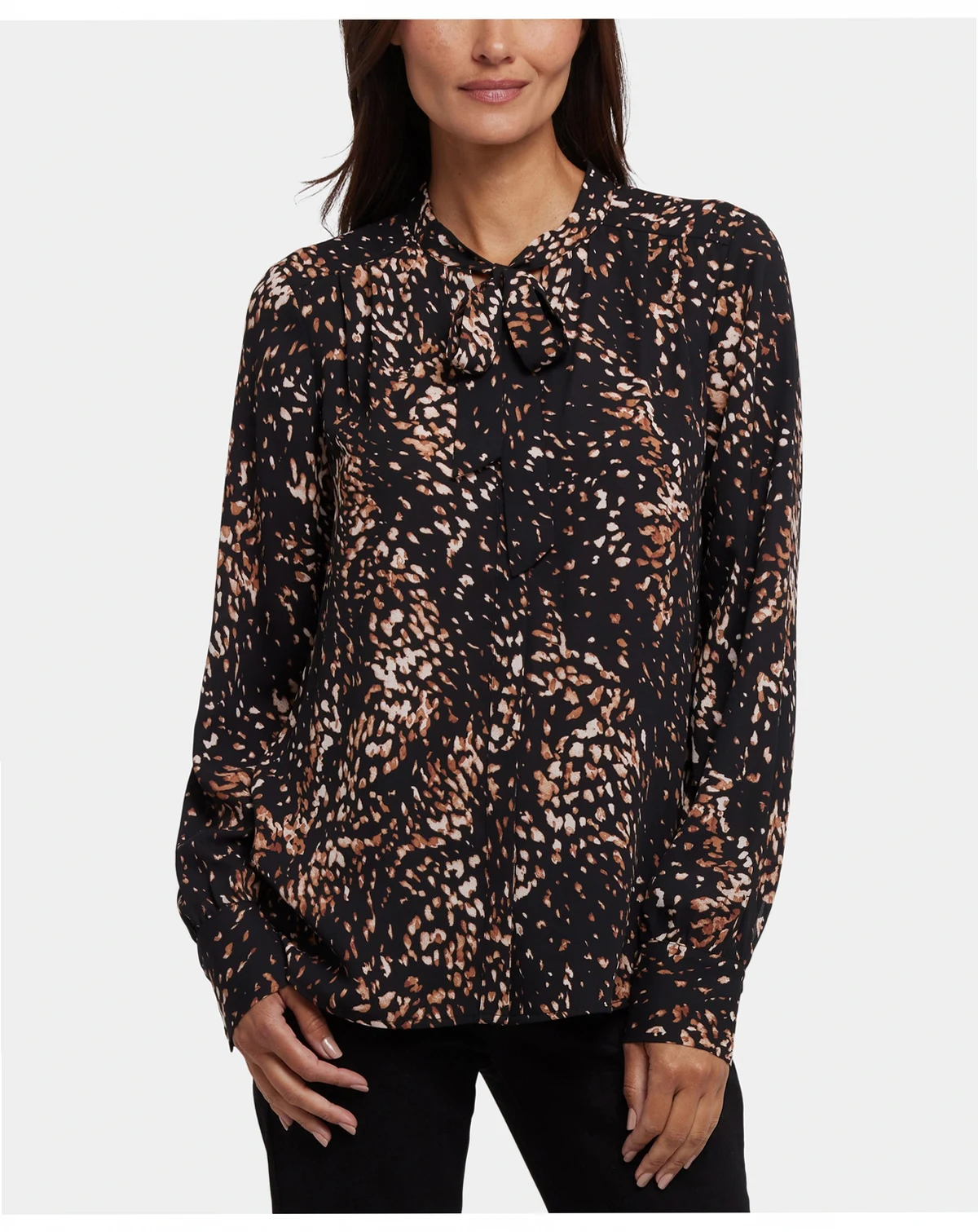 Women's Tie Neck Long-Sleeve Top