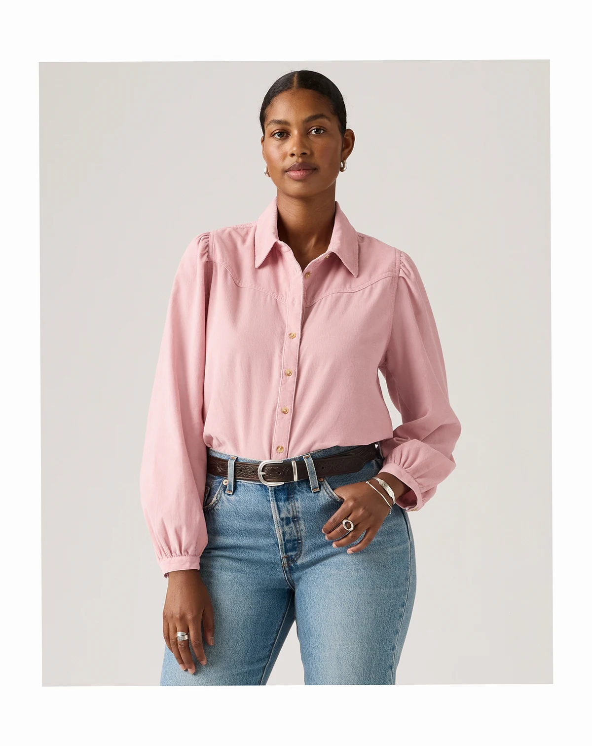 Premium Women's Corduroy Journey Western Point Collar Shirt
