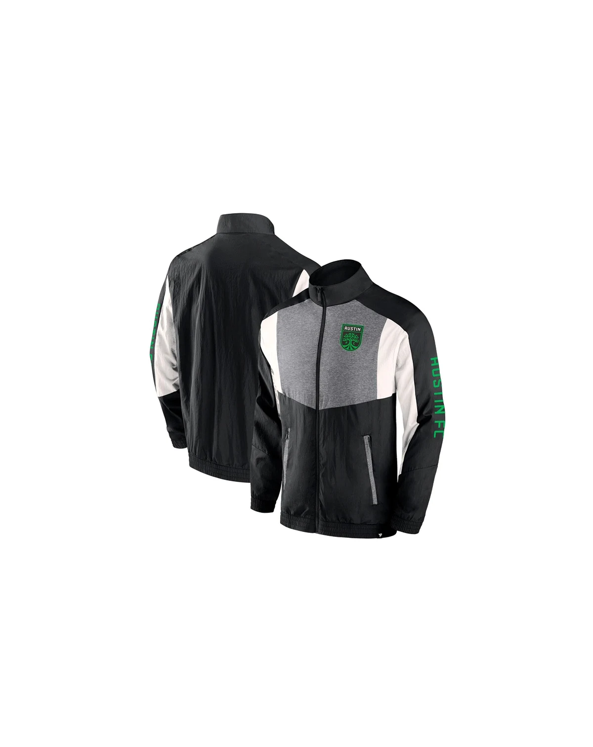 Men's Black Austin FC Net Goal Raglan Full-Zip Track Jacket