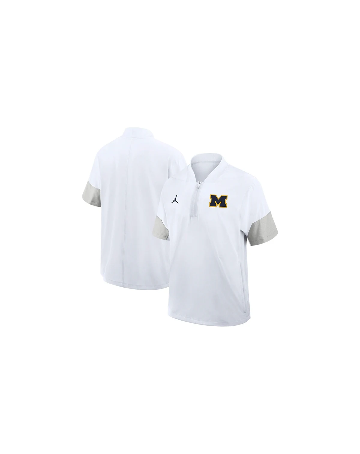 Men's White Michigan Wolverines 2025 Sideline Coaches Lightweight Short Sleeve Jacket