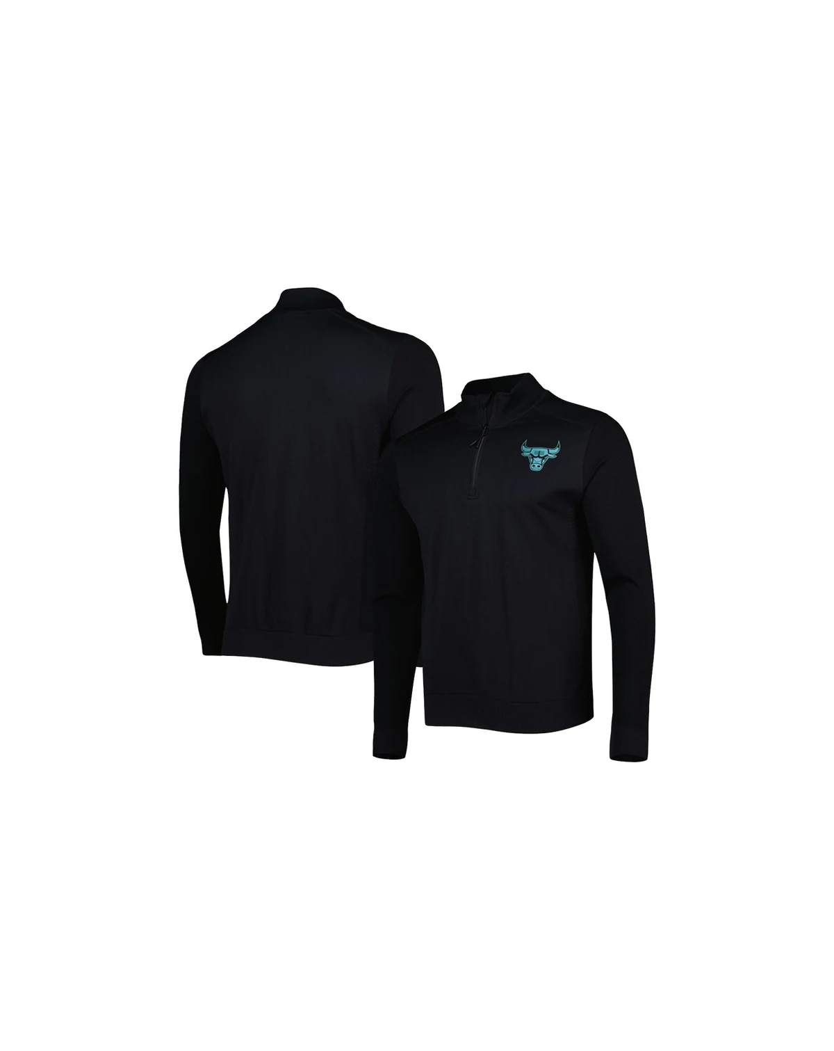 Men's Black Chicago Bulls Nano Engineered Knit Fabric Quarter-Zip Jacket