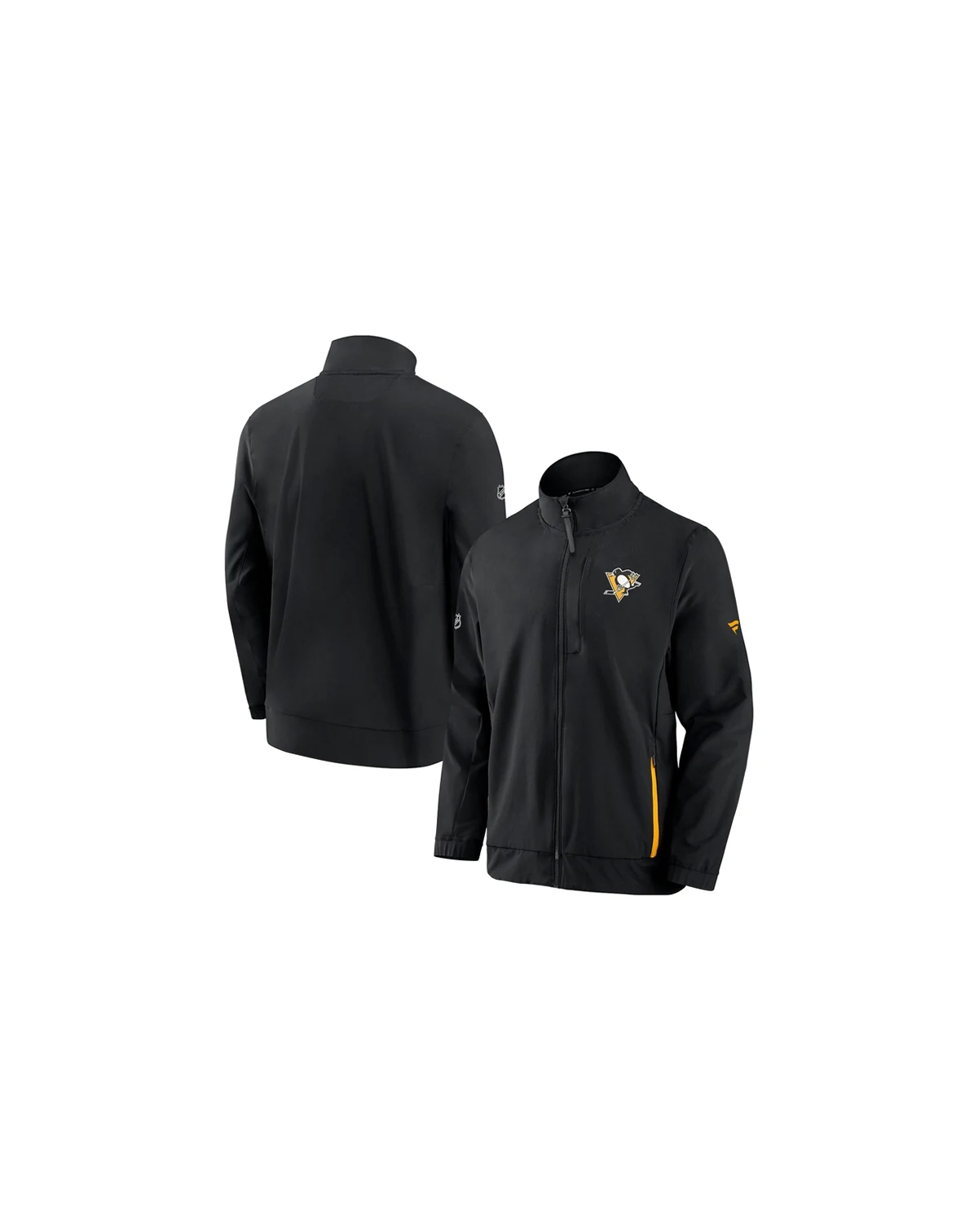 Men's Black Pittsburgh Penguins Authentic Pro Rink Coaches Full-Zip Jacket