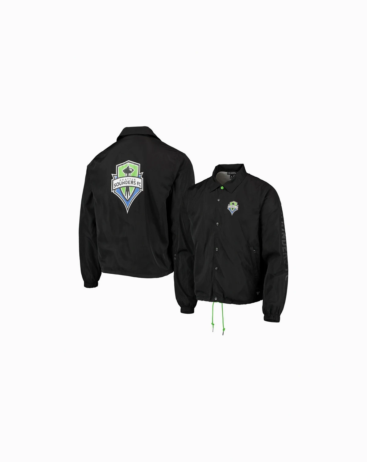Men's Black Seattle Sounders FC Coaches Full-Snap Jacket
