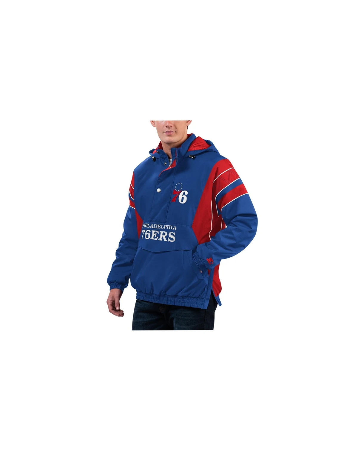 Men's Royal Philadelphia 76ers Home Team Hoodie Half-Zip Jacket