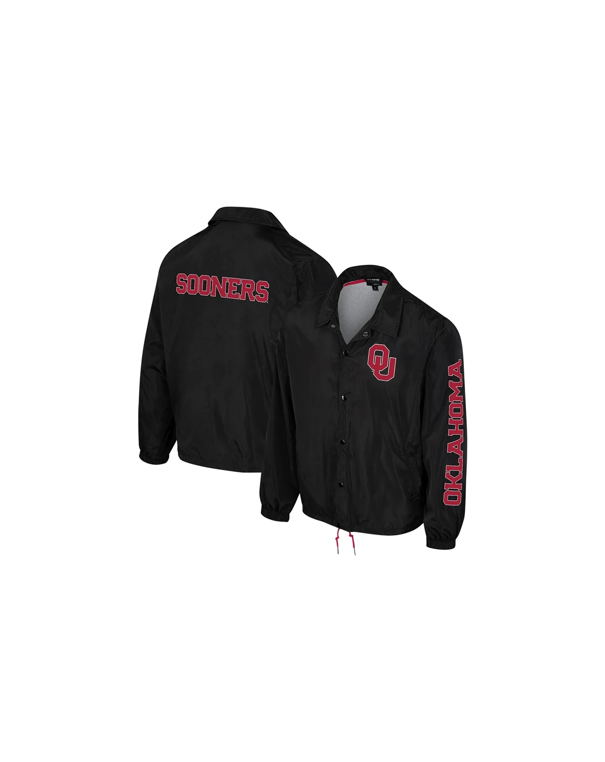 Men's and Women's Black Oklahoma Sooners Coaches Full-Snap Jacket