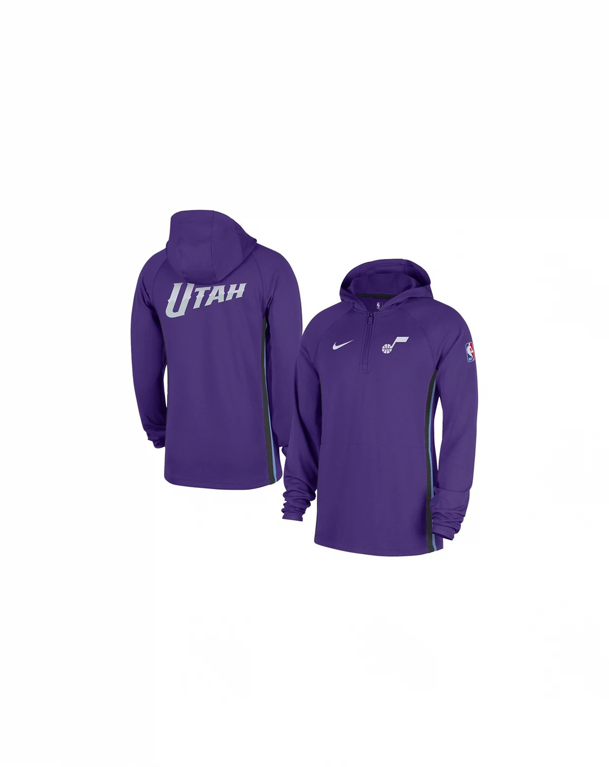 Men's Purple Utah Jazz Authentic On Court Zone Quarter-Zip Dri-FIT Hoodie Jacket