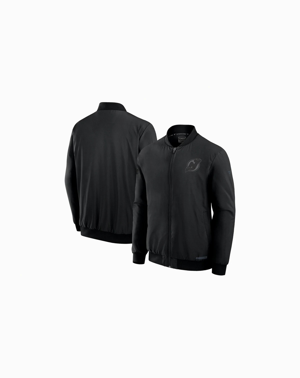 Men's Black New Jersey Devils Authentic Pro Road Full-Zip Bomber Jacket