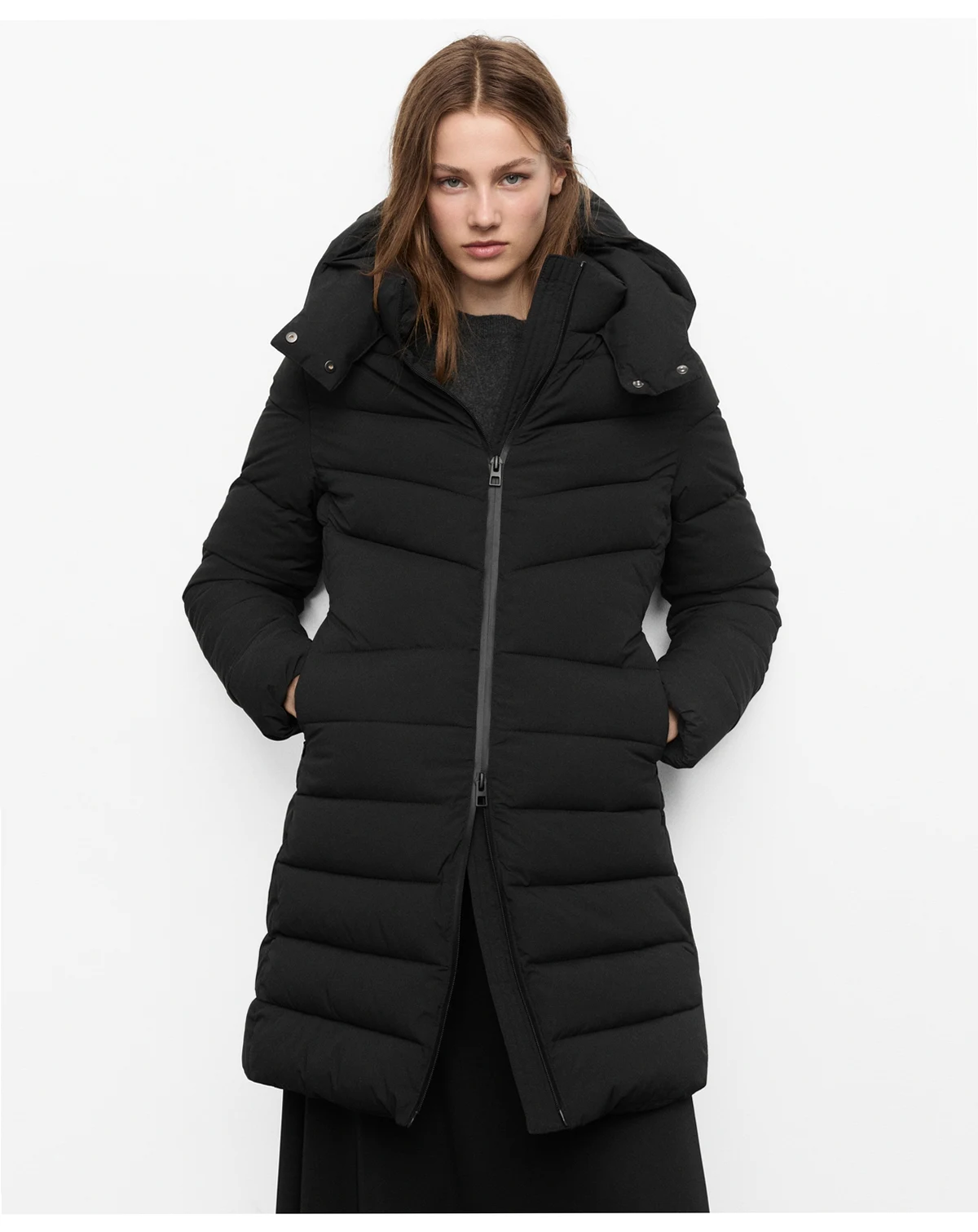 Women's Hood Midi Quilted Anorak