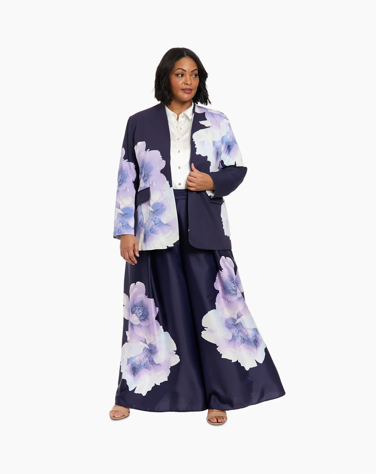 Plus Size Floral-Print Jacket