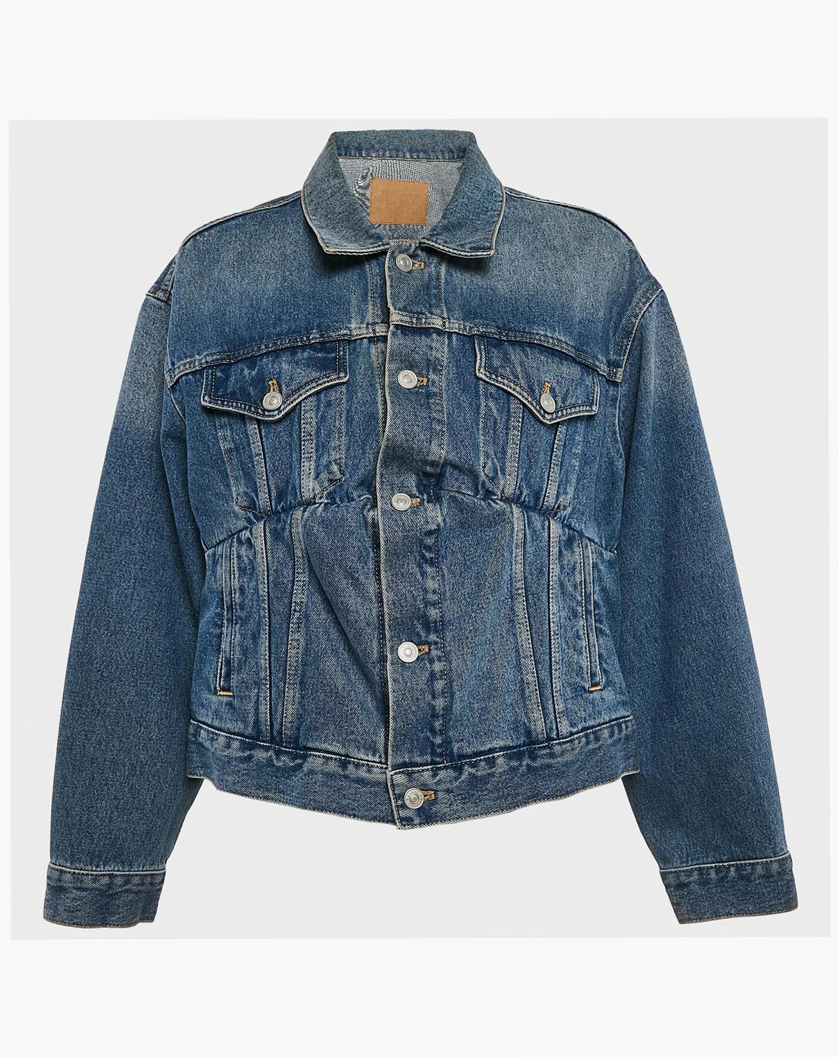 Women's Blue Denim Dart Detail Button Front Jacket