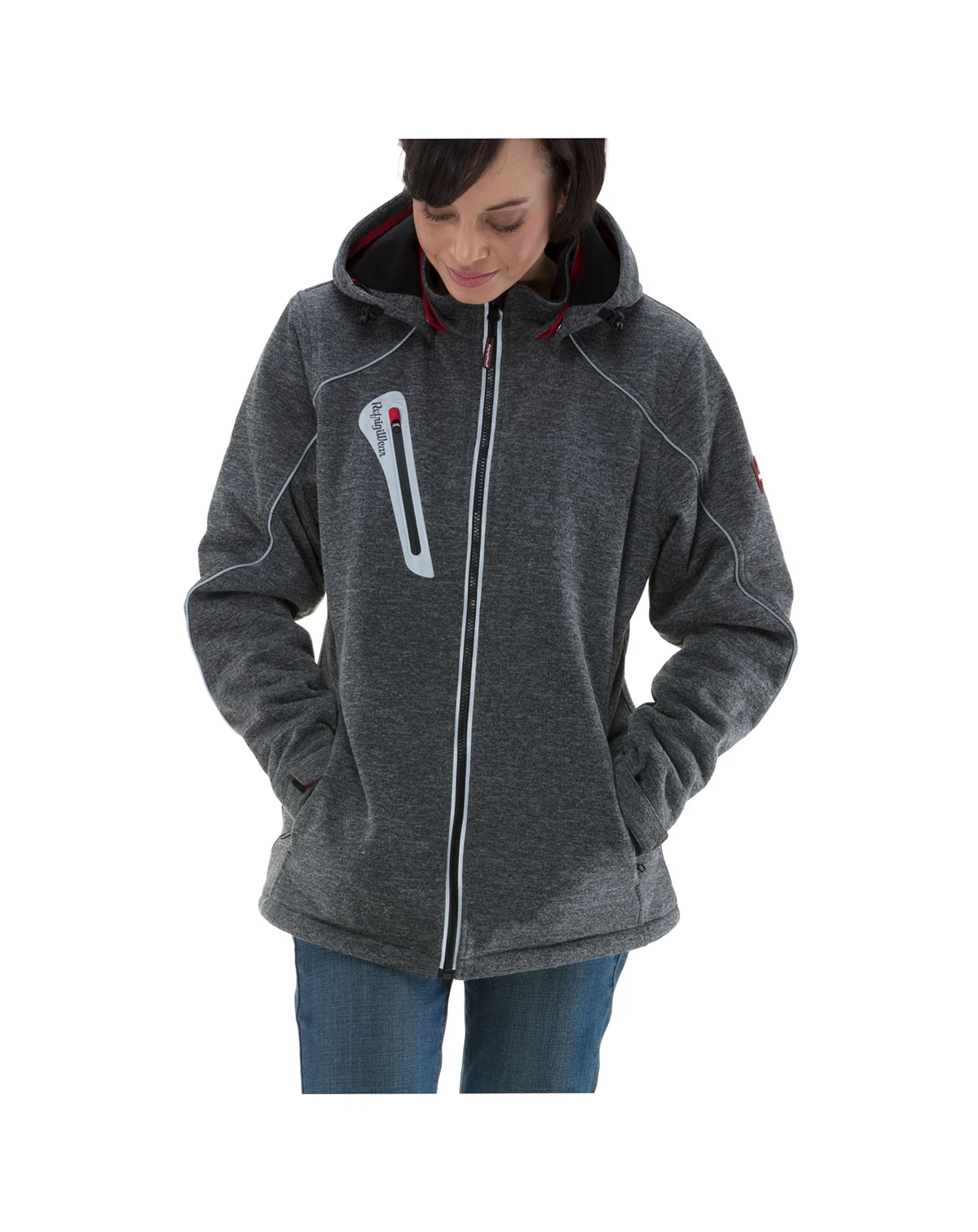 Plus Size Fleece Lined Extreme Sweater Jacket with Removable Hood