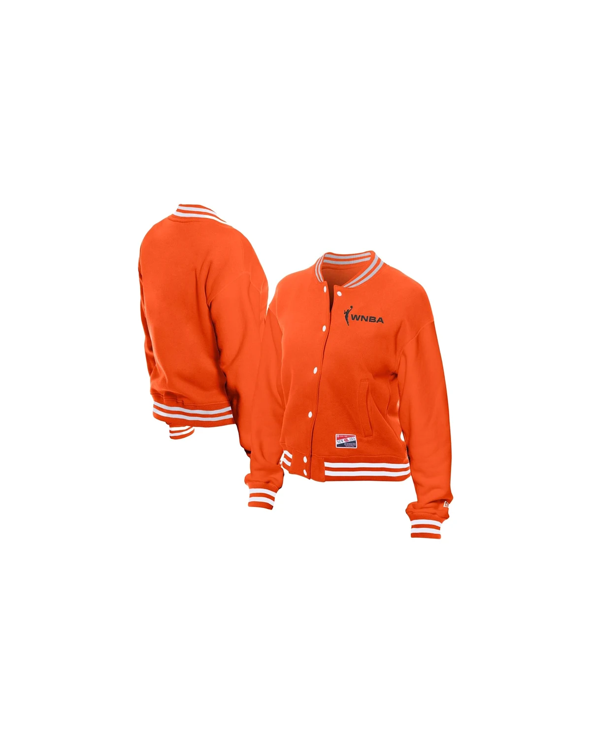 Women's Orange WNBA Throwback Varsity Fleece Full-Snap Jacket