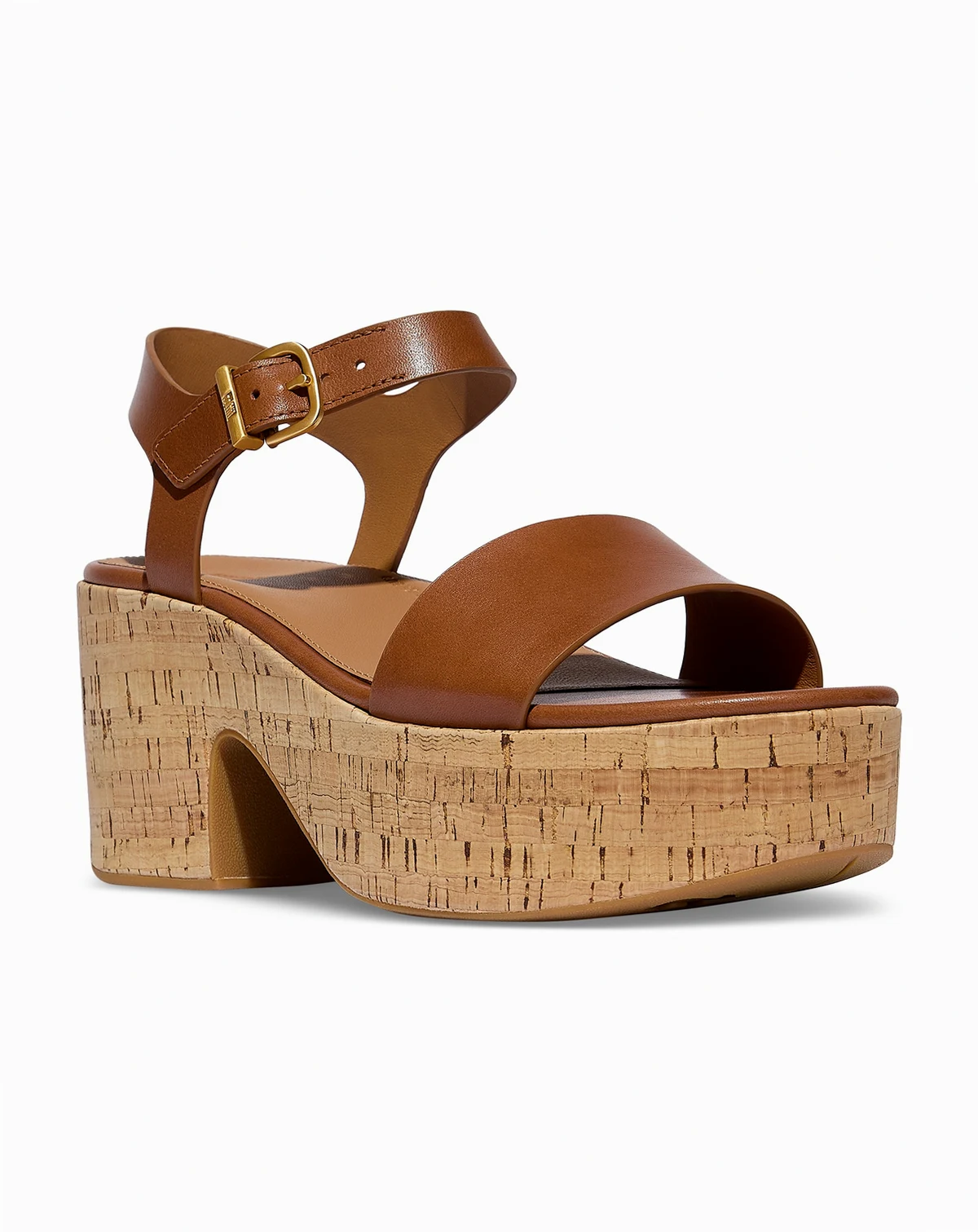 Women's Strappy Leather Cork Platform Sandals