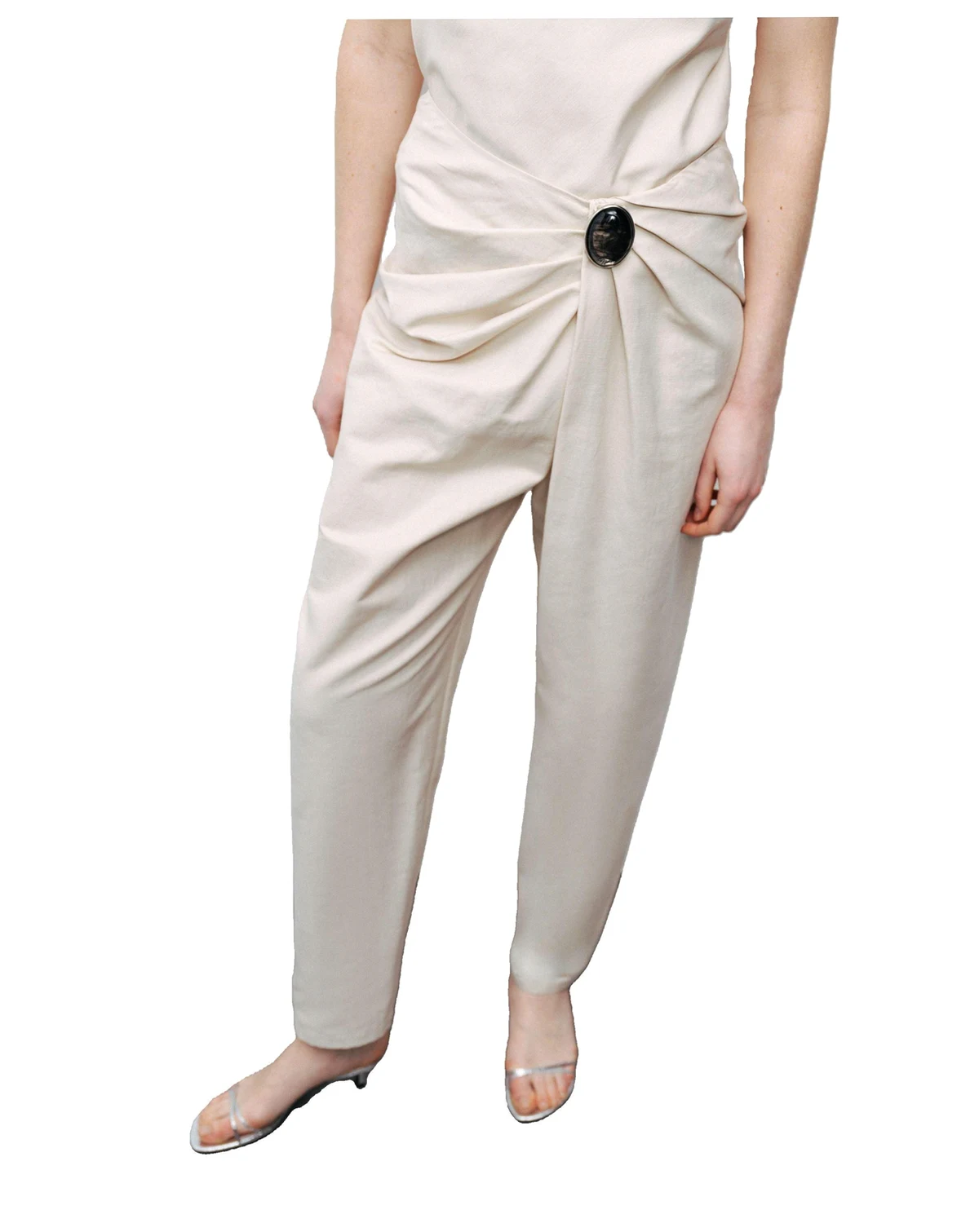 Women's Asymmetrical Draped Detail Pants
