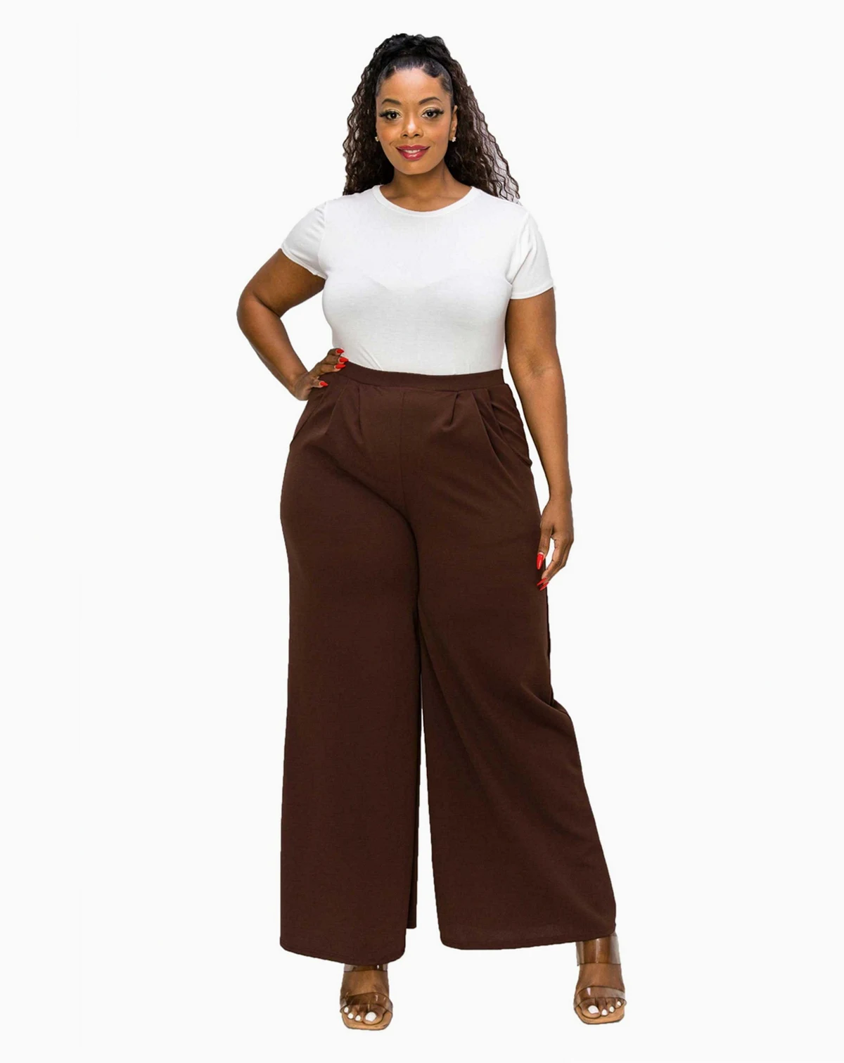 Plus Size Rachel Wide Leg Pocket Pants