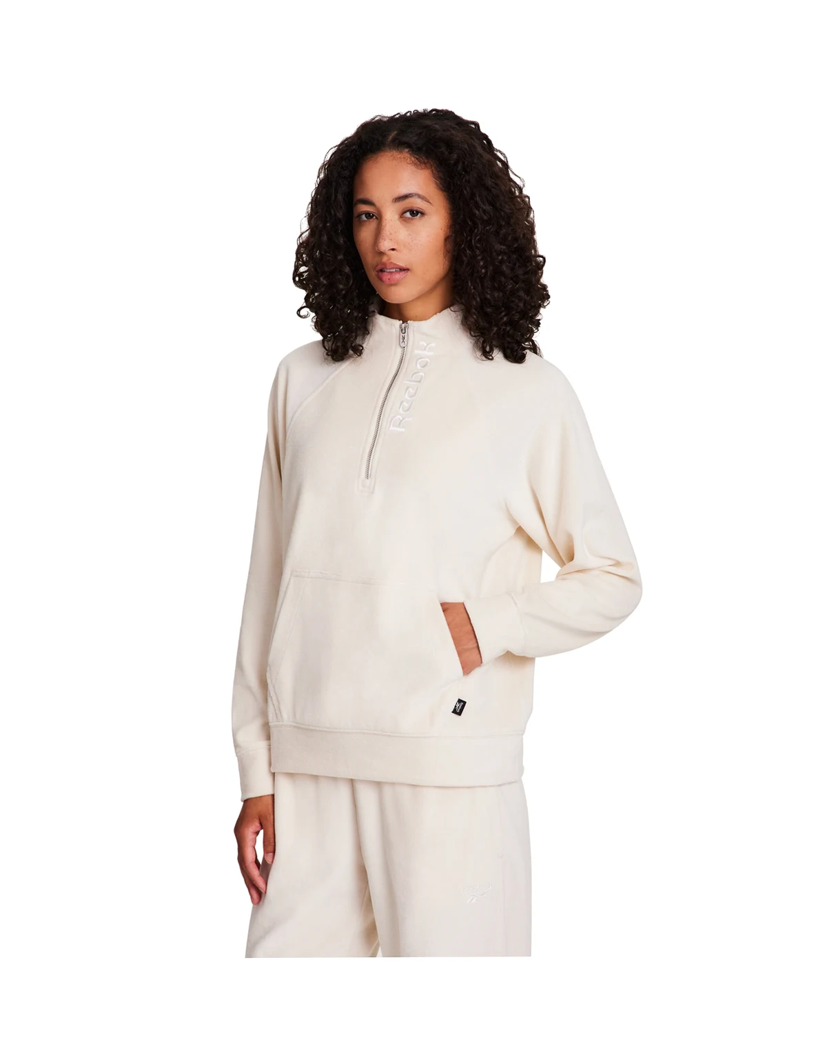 Women's New Heritage Velour Half Zip Collared Top