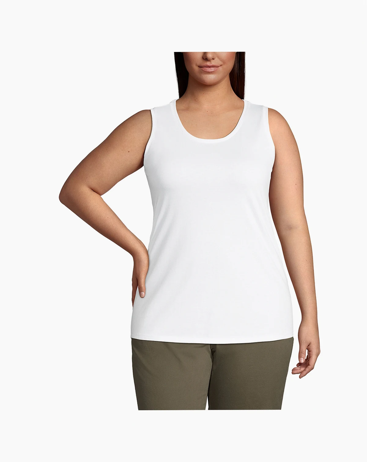 Women's Plus Size Supima Cotton Tunic Tank Top