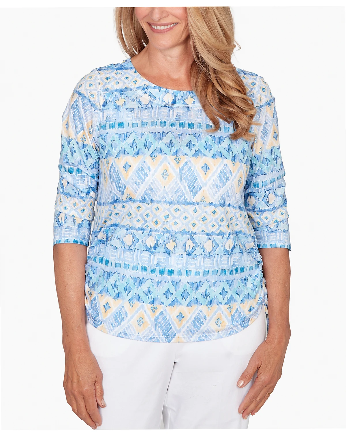 Women's Classic Ikat Biadere Tie Ruched Top