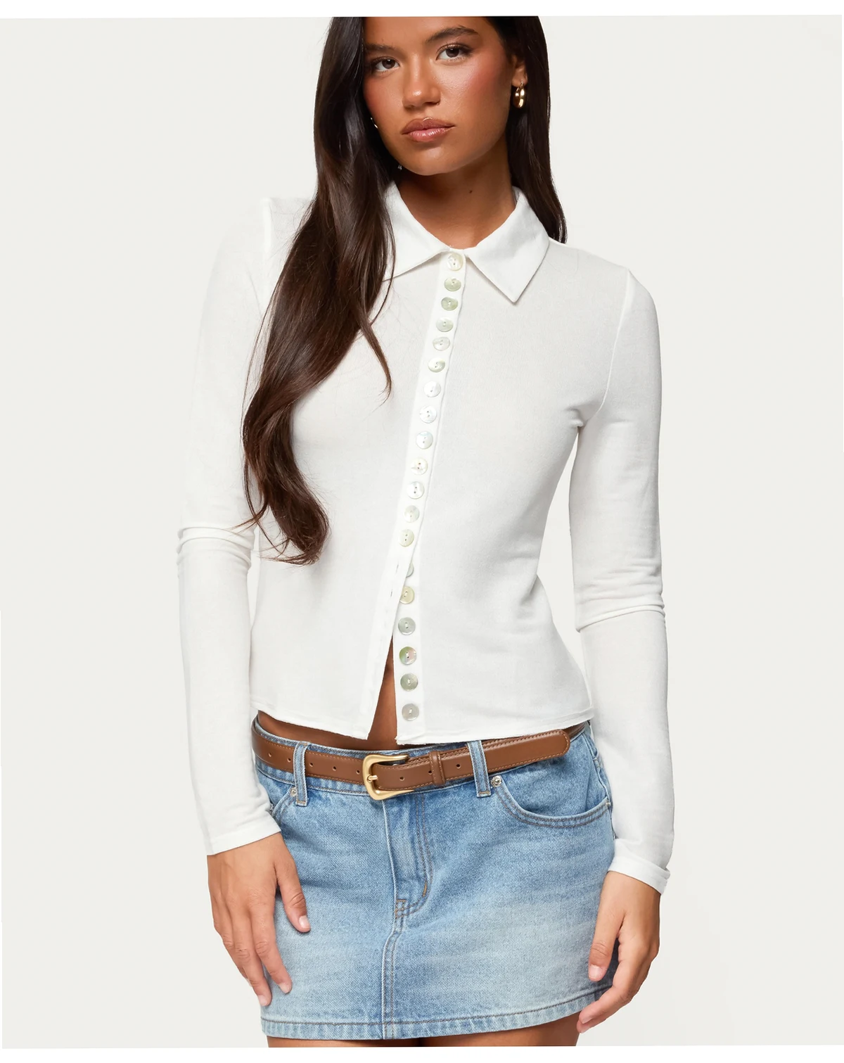 Women's Pennie Iridescent Button Up Shirt