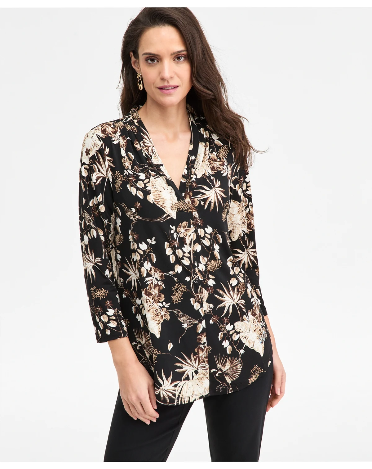 Petite Trop Ity Floral Print Top, Macy's Exclusive