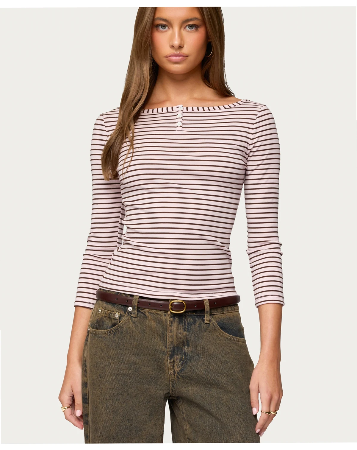 Women's Avigyle Striped Boat Neck Top