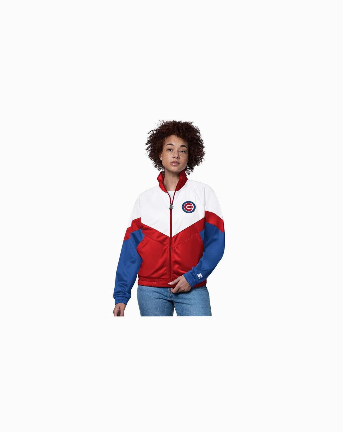Women's White/Red Chicago Cubs Teamwork Raglan Full-Zip Track Jacket