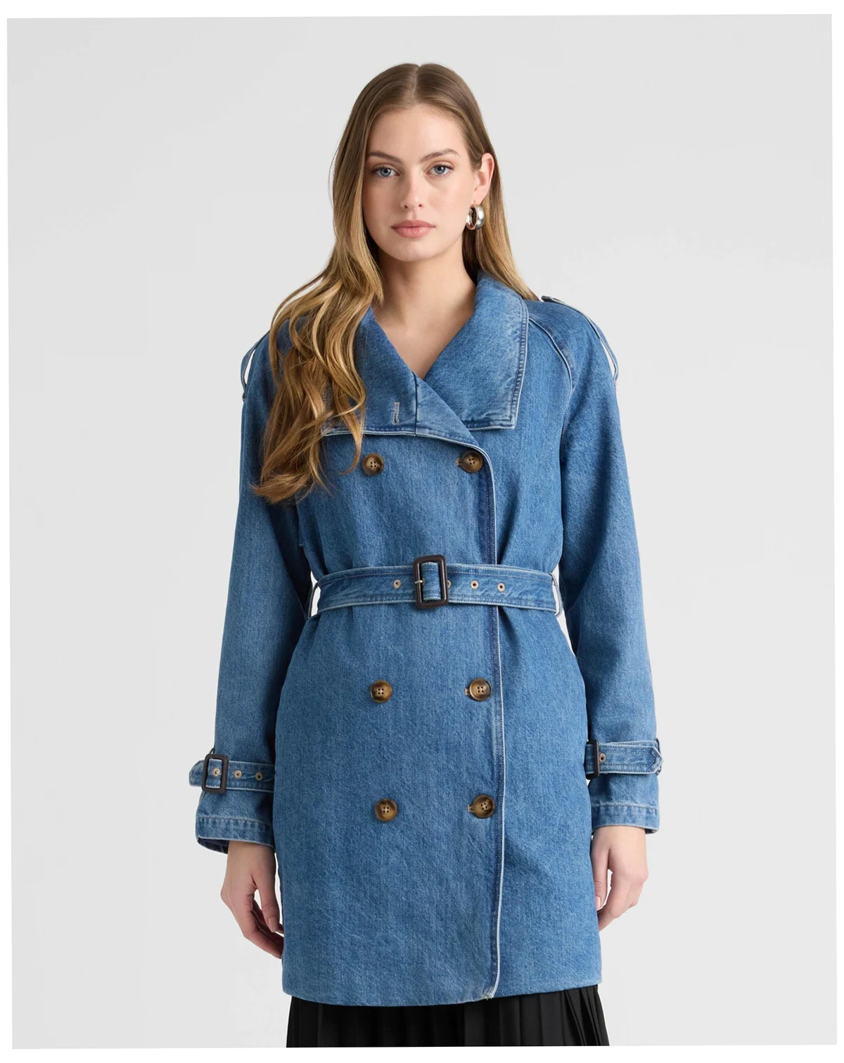 Women's Denim Trench Coat