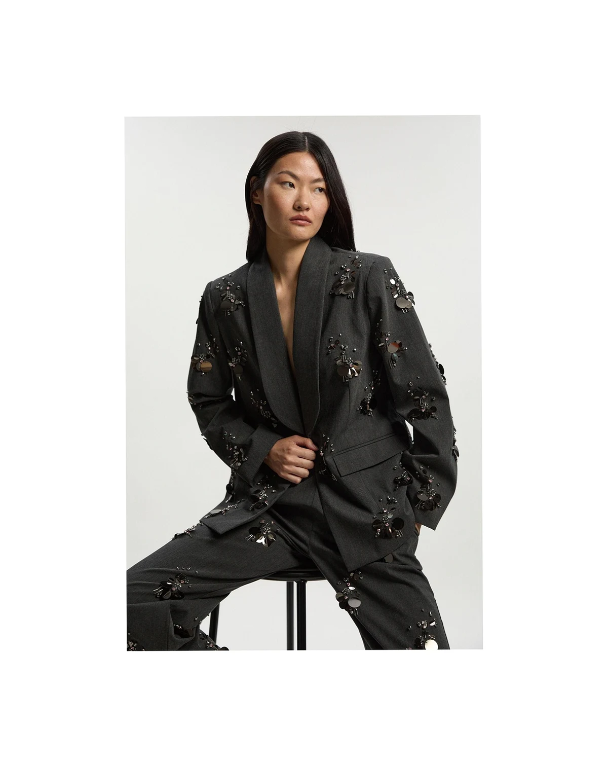 Women's Embellished Single-Breasted Blazer