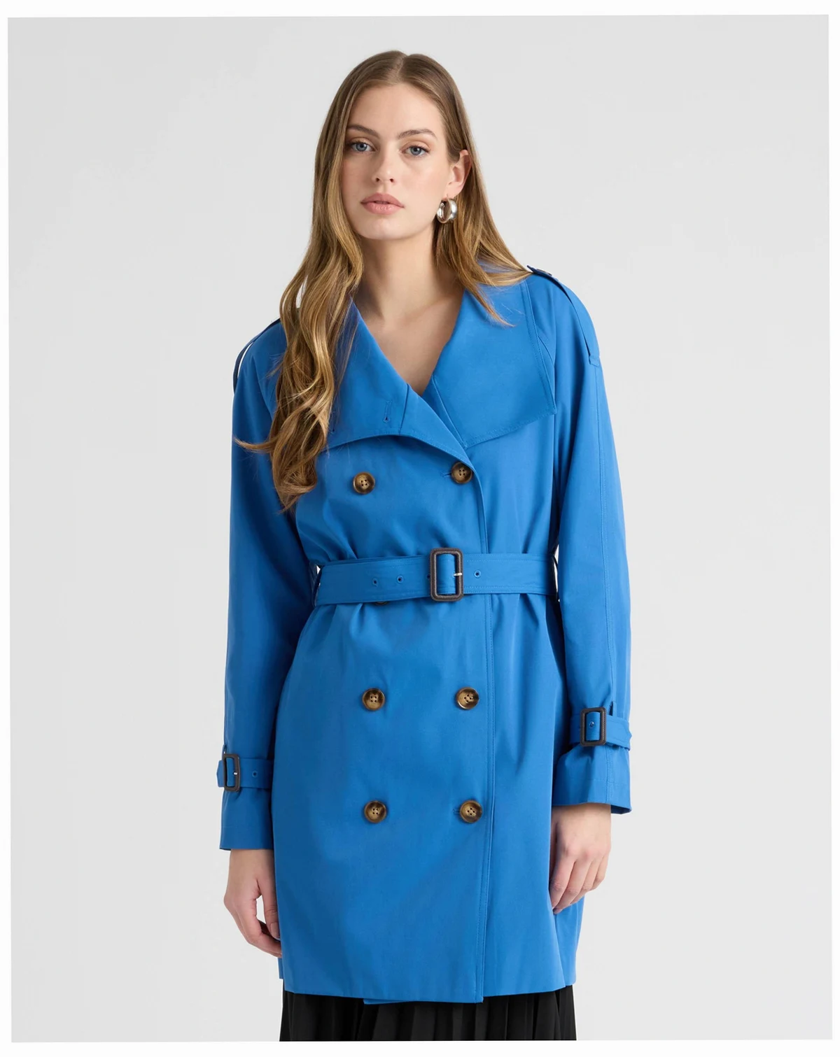 Women's Trench Coat with Self Belt