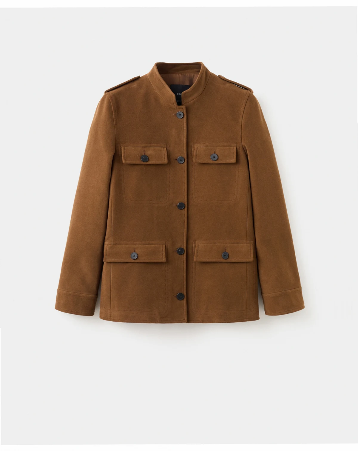 Women's Pockets Collarless Jacket